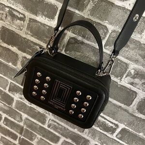 Karl Lagerfeld Black Crossbody Bag with Silver Studs
